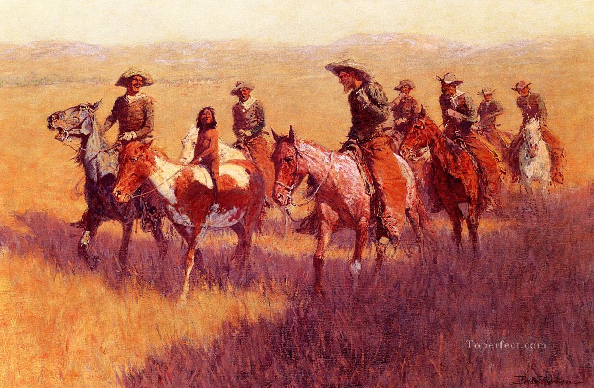 Un asalto a su dignidad vaquero Frederic Remington Pintura al óleo